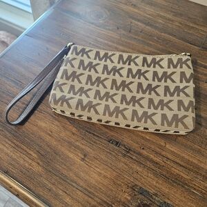 Michael Kors Brown Monogram Wristlet